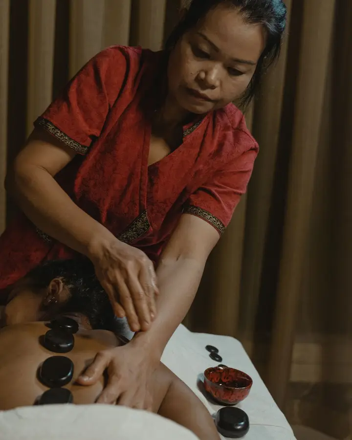 Hot stone back ritual