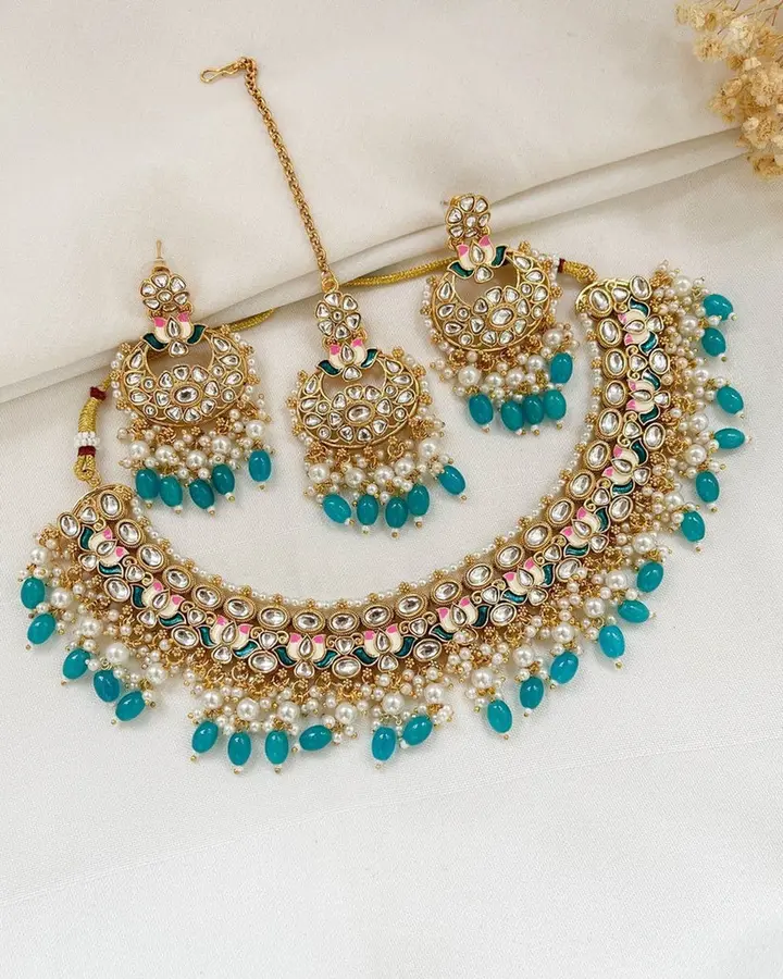 Pearl drop necklace set