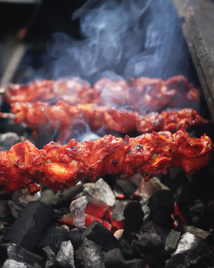 Chicken tikka, tamarind wood