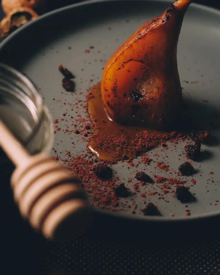 Fire-roasted pear