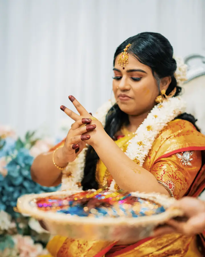 Haldi and mehendi look