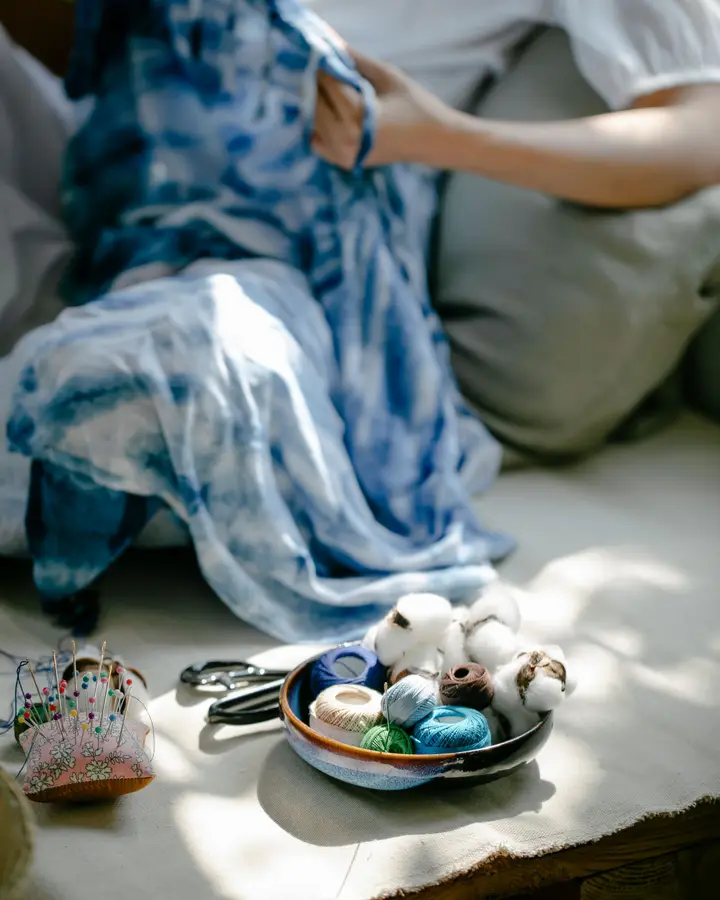 Indigo stripe pillow covers