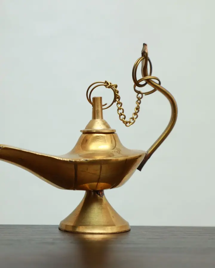 Brass oil lamp