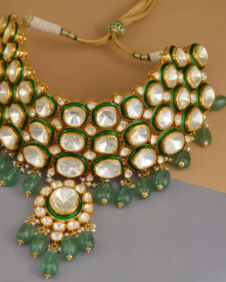 Kundan necklace, emerald