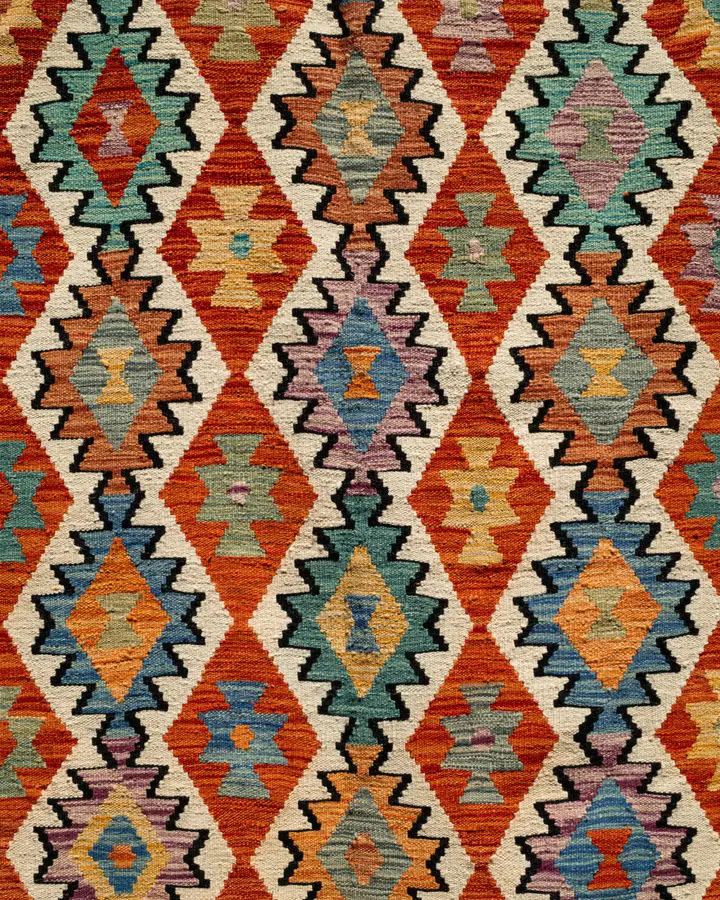 Geometric kilim dhurrie