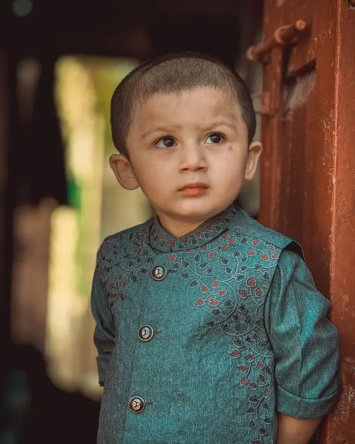 Teal brocade kurta