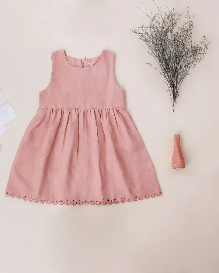 Pink linen frock