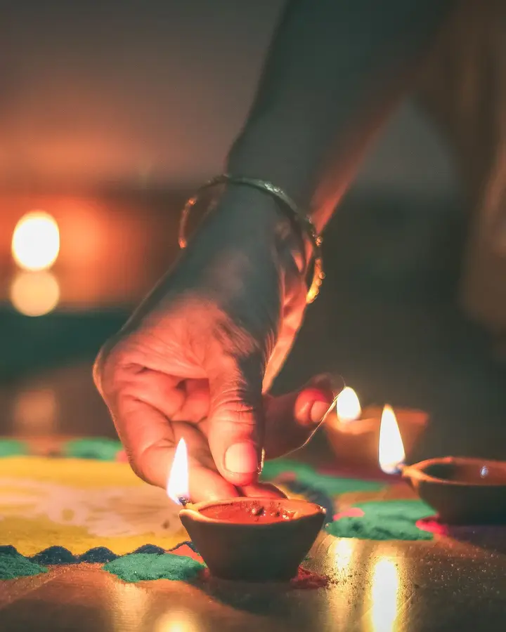 Diya and phuljhadi puja set