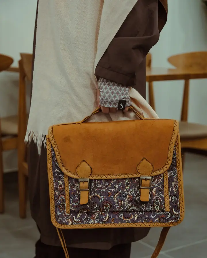 Kalamkari panel satchel