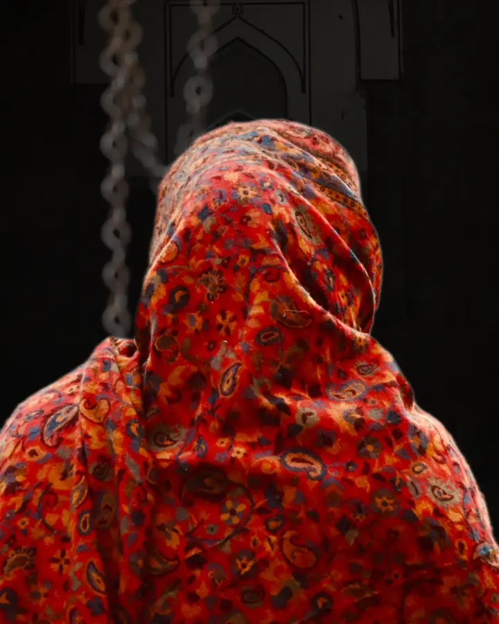 Jamawar-style wool shawl