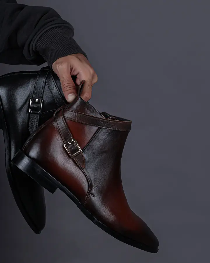 Oxblood monk boot