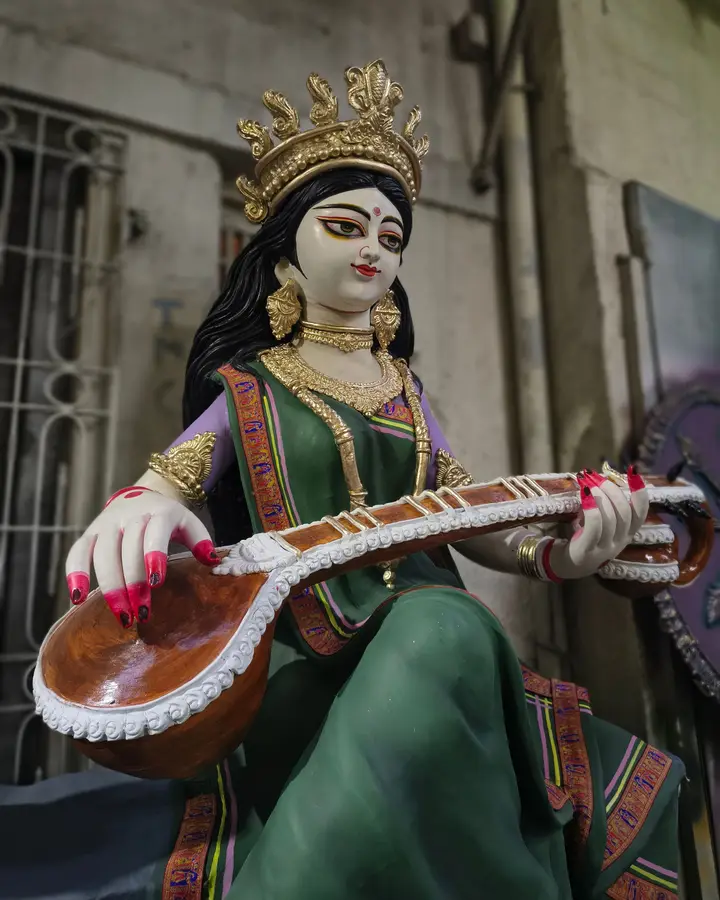 Student Saraswati veena