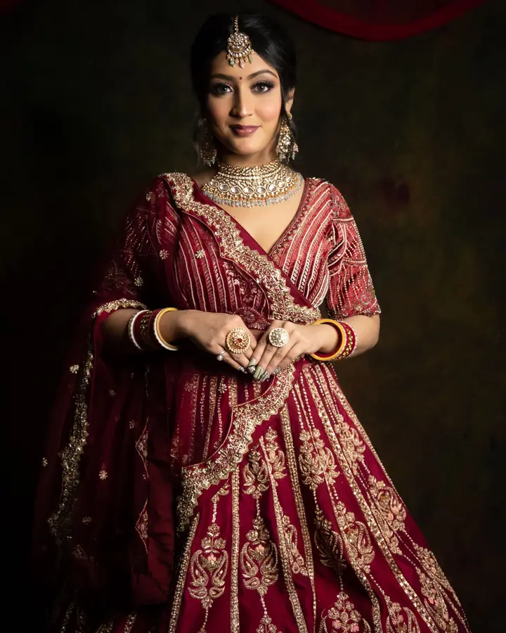 Maroon dori lehenga