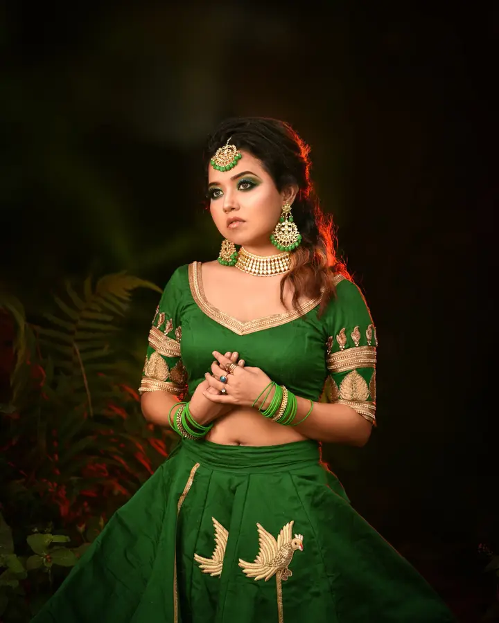 Emerald silk lehenga
