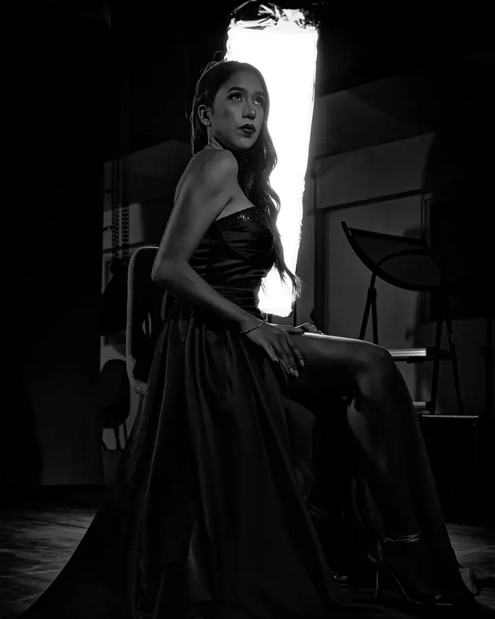 Black column gown