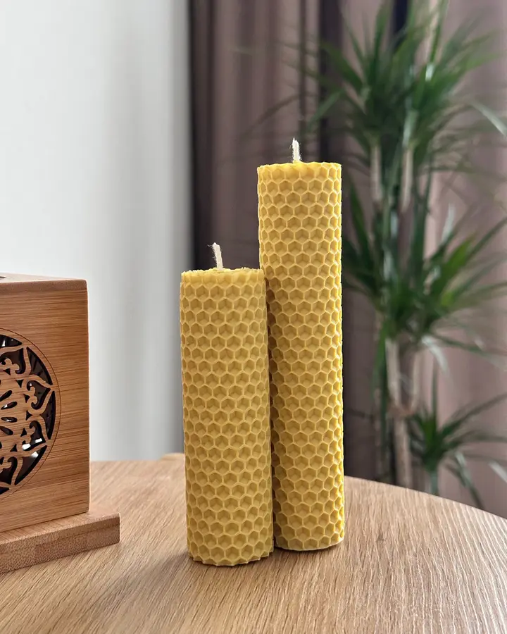 Beeswax pillar candle