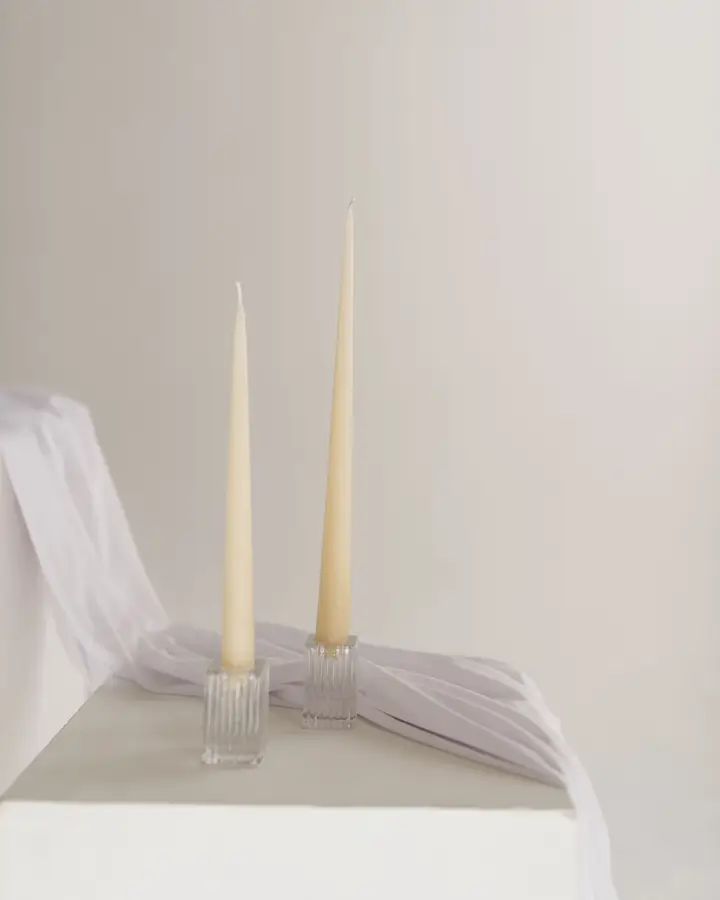 Hand-dipped beeswax tapers